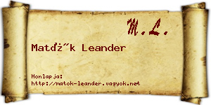 Matók Leander névjegykártya